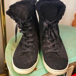 UGG DOUBLE DIAMOND SUEDE ♦️ 💎 UGG LEATHER BLACK HIGH TOP